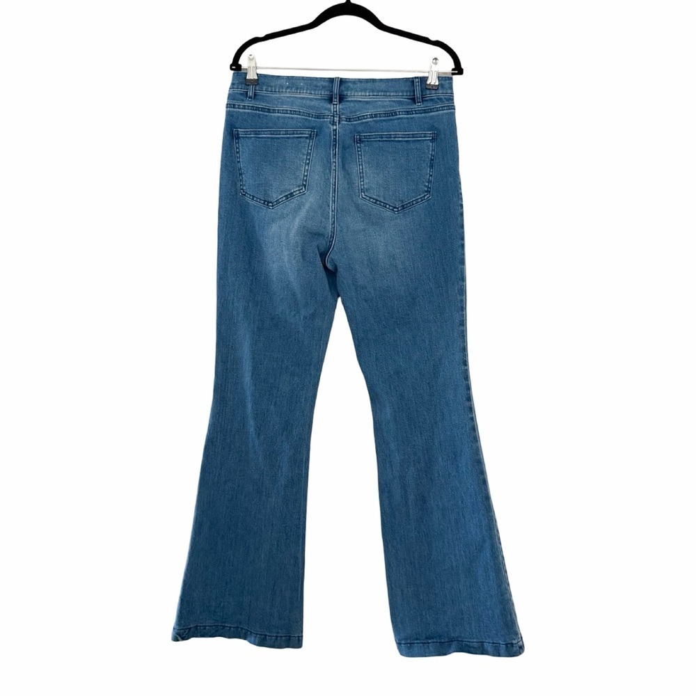 J MCLAUGHLIN Flare High Rise Medium Wash Stretch Denim Jeans Pants Sz 10 - Picture 3 of 6